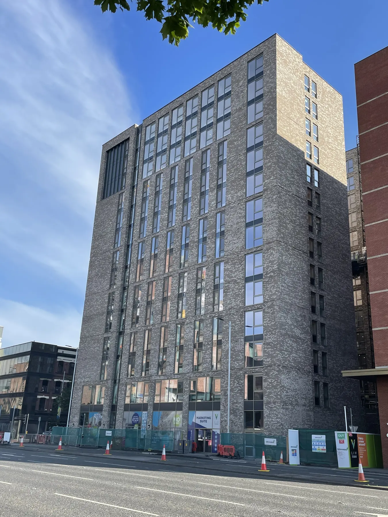 Exterior of a multi-storey student residence in Belfast